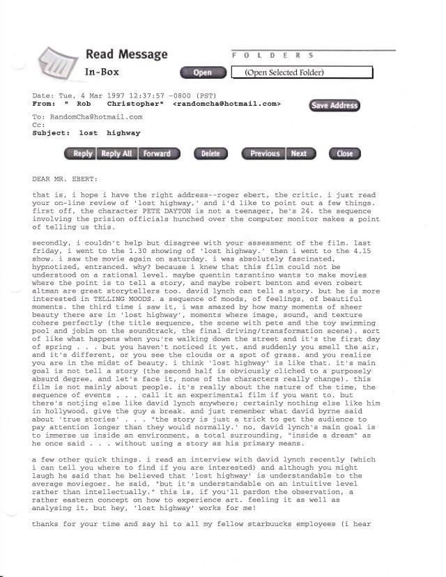 email to Ebert, page 1